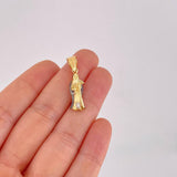 Dije Santa Muerte 2.45g / 3.1cm Dos Oros Negro Amarillo 18K