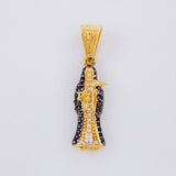 Dije Santa Muerte 2.65g / 3cm Dos Oros Negro Amarillo 18K