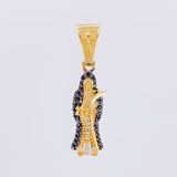 Dije Santa Muerte 2.65g / 3cm Dos Oros Negro Amarillo 18K