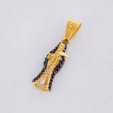 Dije Santa Muerte 2.65g / 3cm Dos Oros Negro Amarillo 18K