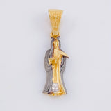 Dije Santa Muerte 2.55g / 3cm Dos Oros Negro Amarillo 18K