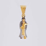 Dije Santa Muerte 2.55g / 3cm Dos Oros Negro Amarillo 18K