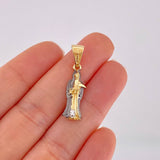 Dije Santa Muerte 2.55g / 3cm Dos Oros Negro Amarillo 18K