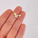 Dije Niña y Perro 1.1g / 1.9cm Dos Oros Amarillo Blanco 18K