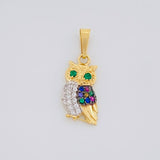 Dije Buho 1.15g / 2.3cm Dos Oros Amarillo Blanco 18K