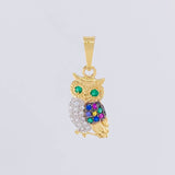 Dije Buho 1.15g / 2.3cm Dos Oros Amarillo Blanco 18K