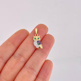 Dije Buho 1.15g / 2.3cm Dos Oros Amarillo Blanco 18K