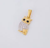 Dije Buho 1.25g / 2.3cm Dos Oros Amarillo Blanco 18K