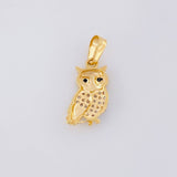 Dije Buho 1.25g / 2.3cm Dos Oros Amarillo Blanco 18K