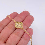 Pulso Aro Seguido Trébol 4.65g / 18.6cm / 2.5mm Oro Amarillo 18K