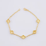 Pulso Aro Seguido Trébol 5.3g / 18.5cm / 2.5mm Oro Amarillo 18K