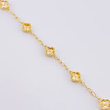 Pulso Aro Seguido Trébol 5.3g / 18.5cm / 2.5mm Oro Amarillo 18K