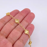 Pulso Aro Seguido Trébol 5.3g / 18.5cm / 2.5mm Oro Amarillo 18K
