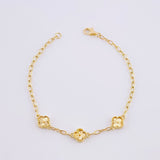 Pulso Aro Seguido Trébol 4.15g / 18.5cm / 2.5mm Oro Amarillo 18K