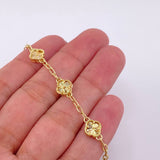 Pulso Aro Seguido Trébol 4.15g / 18.5cm / 2.5mm Oro Amarillo 18K