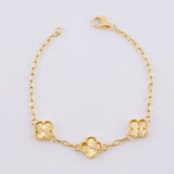 Pulso Aro Seguido Trébol 5.1g / 17.3cm / 2.5mm Oro Amarillo 18K