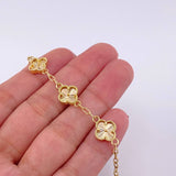 Pulso Aro Seguido Trébol 5.15g / 19.6cm / 2.5mm Oro Amarillo 18K