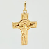 Dije Cruz Cristo San Benito 1.85gr / 3.7cm / Oro Amarillo 18K $