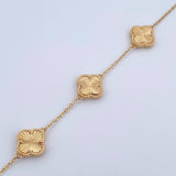 Pulso Aro Seguido Trebol Gradual 6.2gr / 18cm-20cm / 1.2mm Diamantado Oro Amarillo Nac.Esp. 18K $