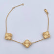 Pulso Aro Seguido Trebol Gradual 6.2gr / 18cm-20cm / 1.2mm Diamantado Oro Amarillo Nac.Esp. 18K $