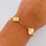 Pulso Aro Seguido Trebol Gradual 6.2gr / 18cm-20cm / 1.2mm Diamantado Oro Amarillo Nac.Esp. 18K $