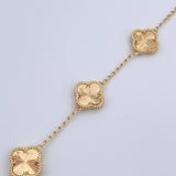 Pulso Espiga Trebol Gradual 5.8gr / 16cm-19.1cm / 1.3mm Diamantado Oro Amarillo Nac.Esp. 18K $
