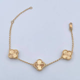 Pulso Espiga Trebol Gradual 5.8gr / 16cm-19.1cm / 1.3mm Diamantado Oro Amarillo Nac.Esp. 18K $
