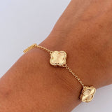 Pulso Espiga Trebol Gradual 5.8gr / 16cm-19.1cm / 1.3mm Diamantado Oro Amarillo Nac.Esp. 18K $