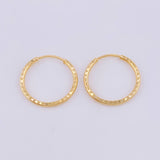 Candongas Aro Rayado 0.75 g / 1.2 cm Oro Amarillo 18K
