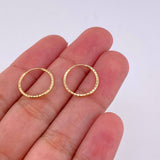 Candongas Aro Rayado 0.75 g / 1.2 cm Oro Amarillo 18K