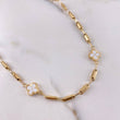 Cadena Barril Liso Trebol 9.4gr / 50cm / 3.2mm Electroestatico Blancos Diamantado Oro Amarillo 18K &