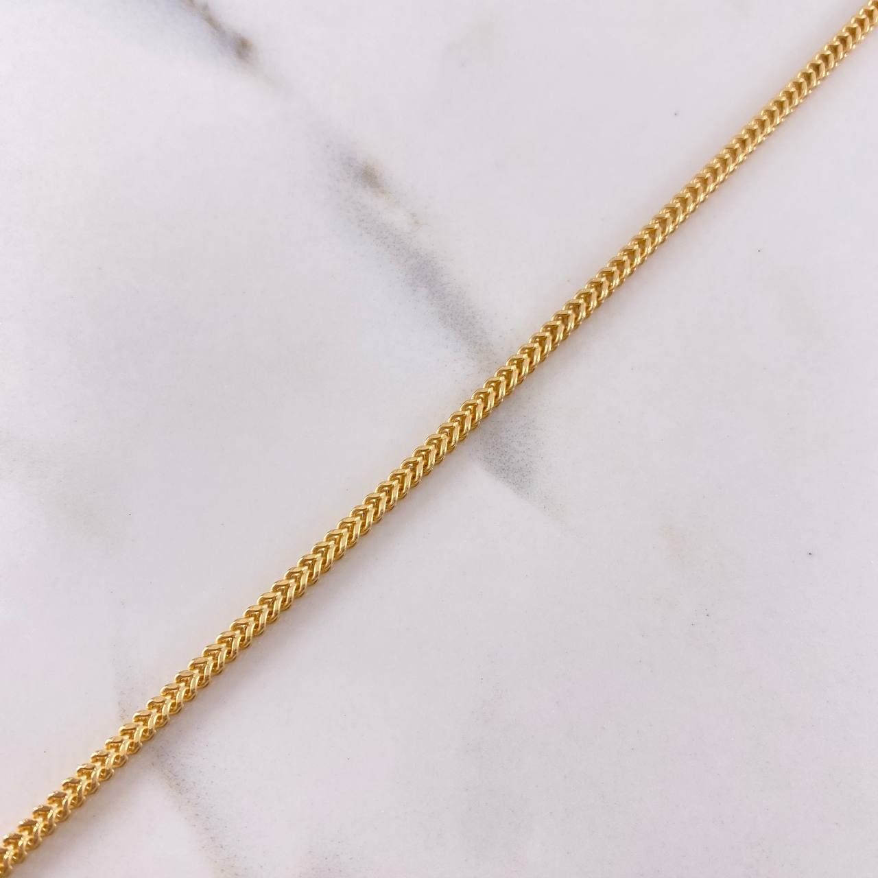 Pulso Franco 3.6gr / 20cm / 2.1mm Oro Amarillo +4 18K $