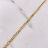 Tobillera Cubana 2.55gr / 24cm / 3mm Oro Amarillo +1 18K $