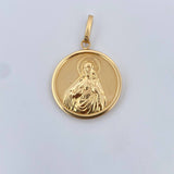 Dije Sagrado Corazon De Jesus 3.55gr / 3.8cm / Virgen Del Carmen Troquelado Oro Amarillo 18K &