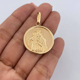 Dije Sagrado Corazon De Jesus 3.55gr / 3.8cm / Virgen Del Carmen Troquelado Oro Amarillo 18K &