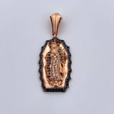 Dije Virgen Guadalupe 5.7gr / 3.5cm / Circones Blancos Negros Dos Oros Negro Rosa 18K &
