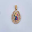 Dije Virgen Guadalpe 2.5gr / 3.5cm / Circones De Colores Oro Amarillo 18K &