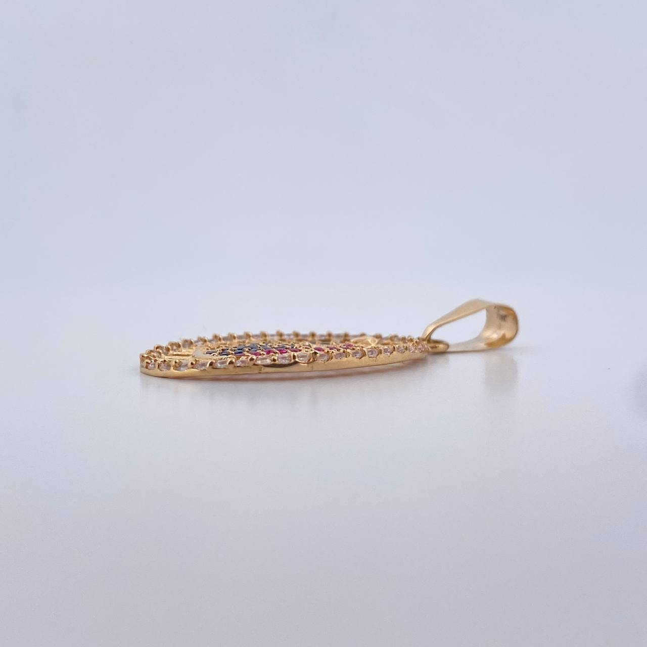 Dije Virgen Guadalpe 2.5gr / 3.5cm / Circones De Colores Oro Amarillo 18K &