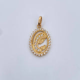 Dije Virgen Maria 2.6gr / 2.8cm / Circones Blancos Oro Amarillo 18K &