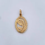 Dije Virgen Maria 2.6gr / 2.8cm / Circones Blancos Oro Amarillo 18K &
