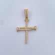 Dije Cruz Clavo 2.1gr / 3.4cm / Circones Blancos Oro Amarillo 18K &