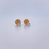 Topos Cuatro Garras 0.4gr / Circon Blanco Oro Amarillo 18K $