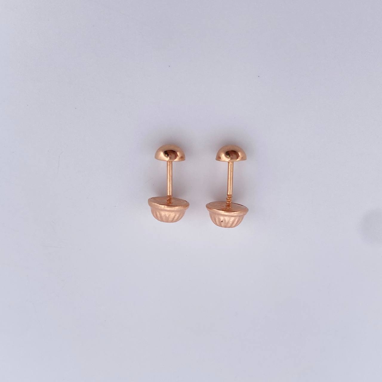 Topos Media Bola 0.4gr / 4mm Lisa Oro Rosa 18K $