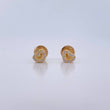 Topos Silueta Corazon 0.65gr / Circones Blancos Oro Amarillo 18K $