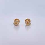 Topos Silueta Corazon 0.65gr / Circones Blancos Oro Amarillo 18K $