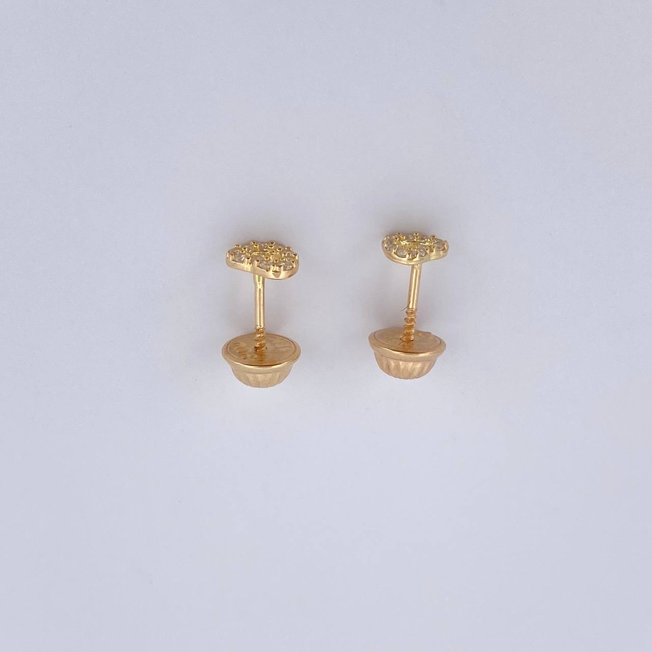 Topos Silueta Corazon 0.65gr / Circones Blancos Oro Amarillo 18K $