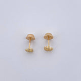Topos Silueta Corazon 0.65gr / Circones Blancos Oro Amarillo 18K $