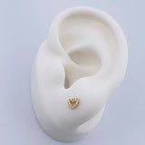 Topos Silueta Corazon 0.65gr / Circones Blancos Oro Amarillo 18K $