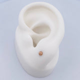 Topos Media Bola 0.4gr / 3mm Diamantadas Oro Rosa 18K $