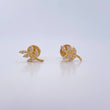 Topos Hojas 0.75gr / Circones Blancos Oro Amarillo 18K &